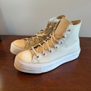 Converse Allstar Millennium Chuck Taylor Cream High-Top Sneakers Leather